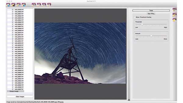 عکاسی نجومی رد ستاره‌ای استفاده از StarStax