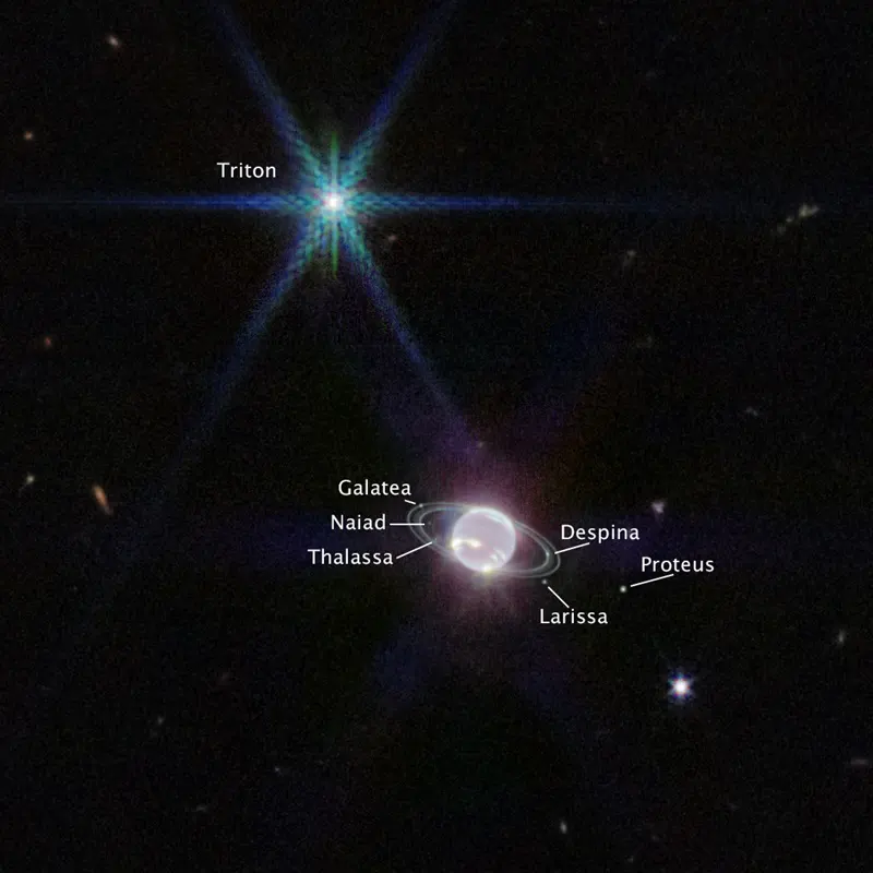 تصویر تلسکوپ فضایی وب از نپتون